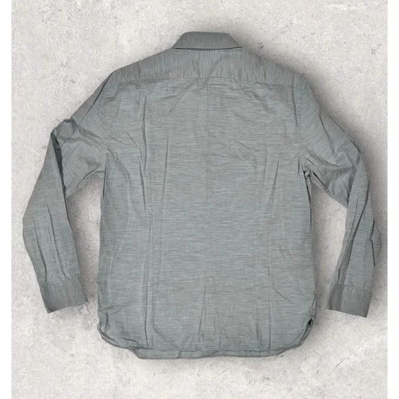 JOHN VARVATOS Sz 16x32-33 MENS Dress Shirt Gray Lightweight Cotton Button - Picture 4 of 12